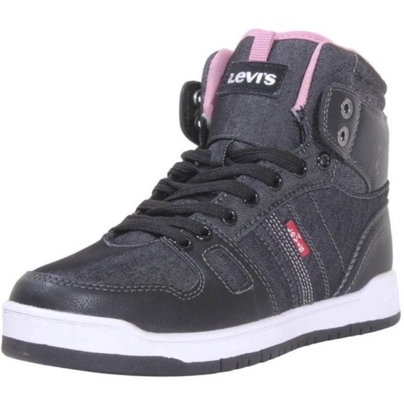 Levi's Shoes - Levi’s High Top Sneakers, Black Jean Material, 7.5 Purchased in New York